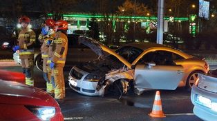 Wrocław: Wypadek czterech samochodów na ul. Milenijnej