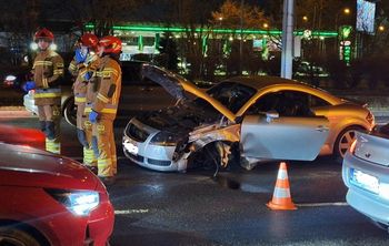 Wrocław: Wypadek czterech samochodów na ul. Milenijnej