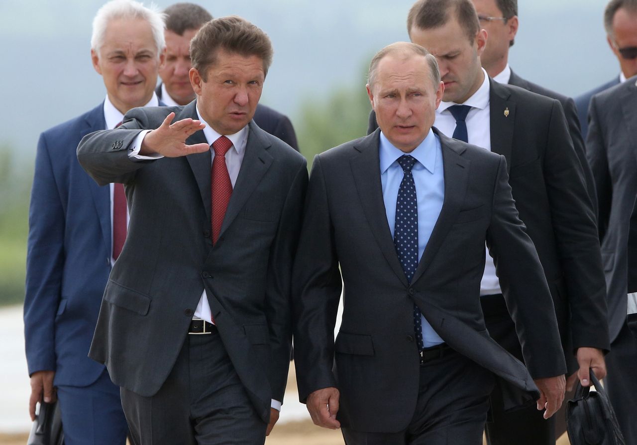 Vladimir Putin and Gazprom CEO Alexey Miller