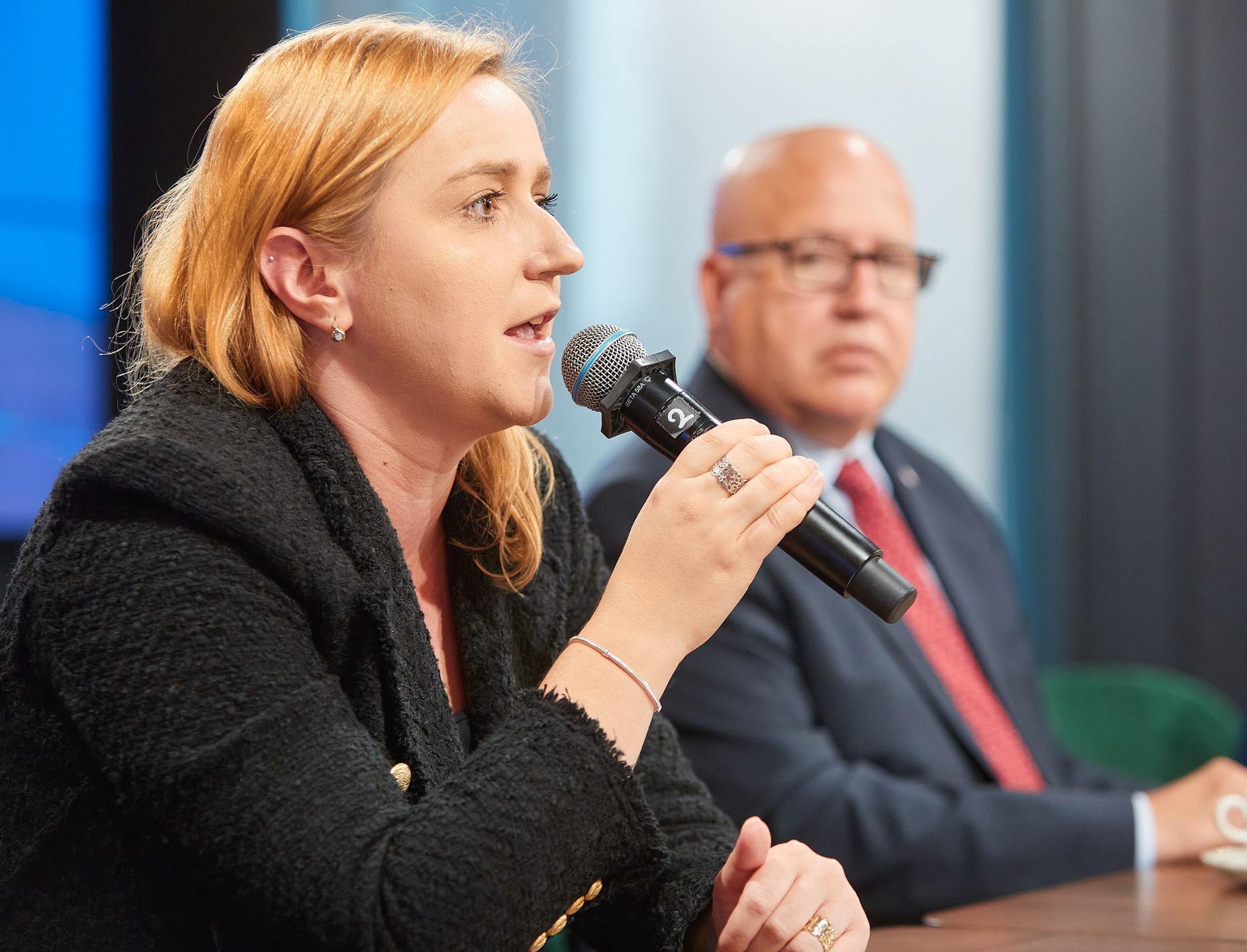 July 17, 2020, Warsaw, Mazovian, Poland: Press Meeting Summarizing American Investments in Poland in Recent Years.in the picture:  OLGA SEMENIUK,TONY HOUSH
