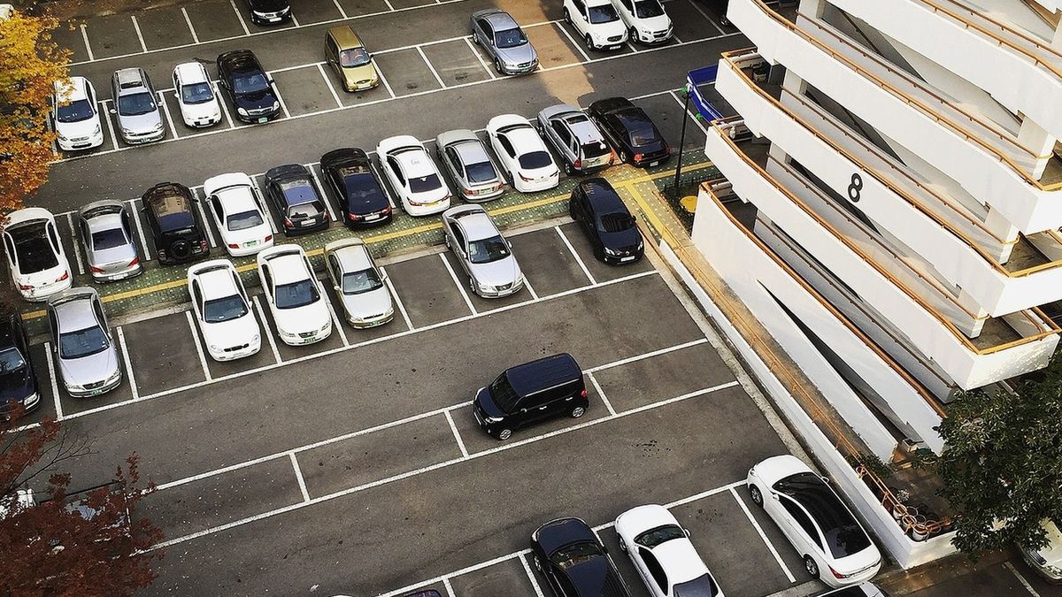 parking, samochody, blok