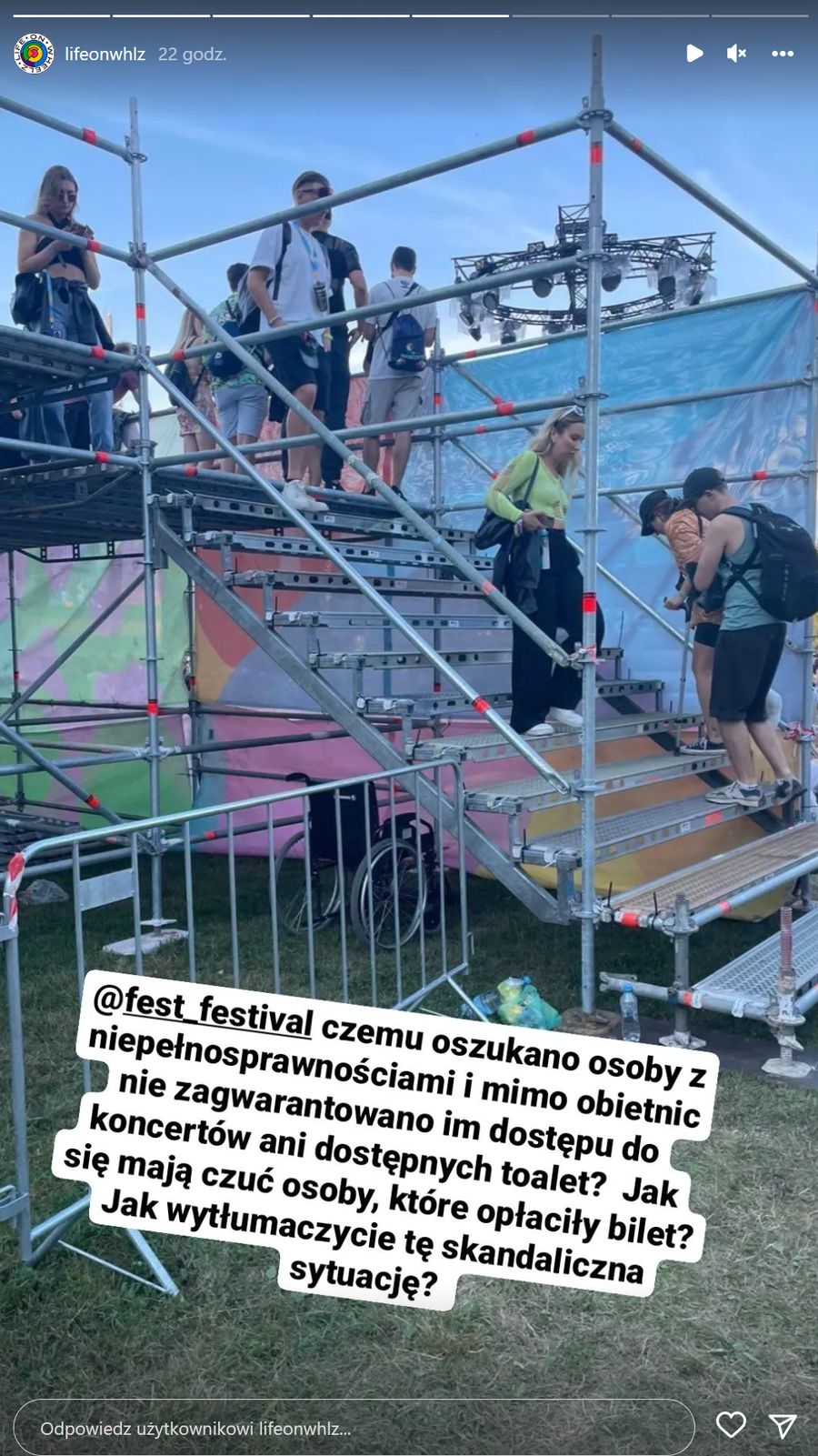 FEST Festival i ogromna wpadka z udogodnieniami dla osób na wózku