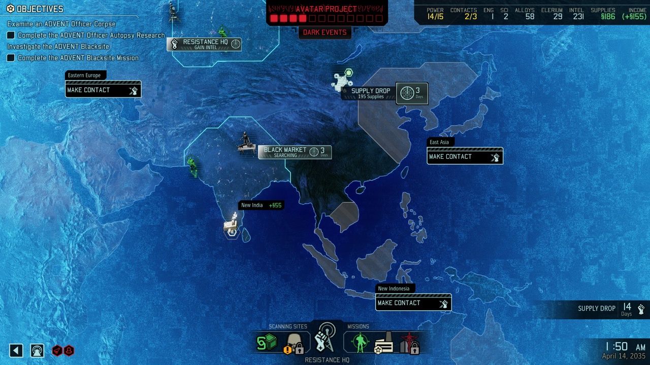 XCOM 2 - widok mapy strategicznej