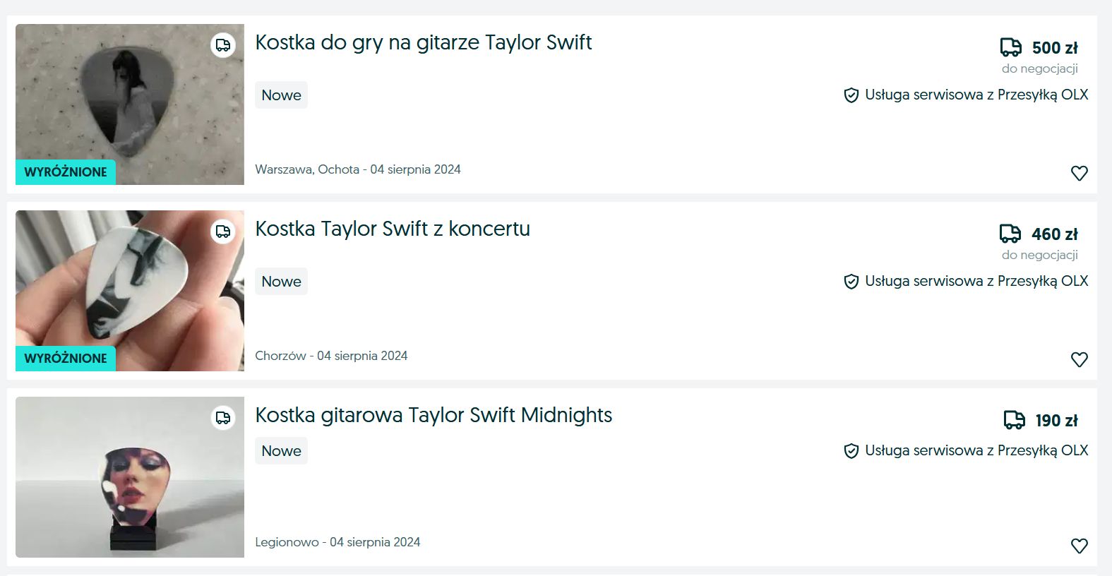 Fani sprzedają pamiątki z koncertów Taylor Swift