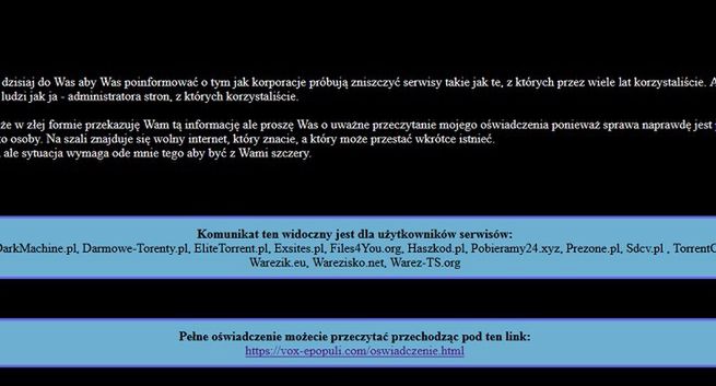 Nie wróci kilkanaście pirackich serwisów. Policja zajęła sprzęt, wykasowano dane