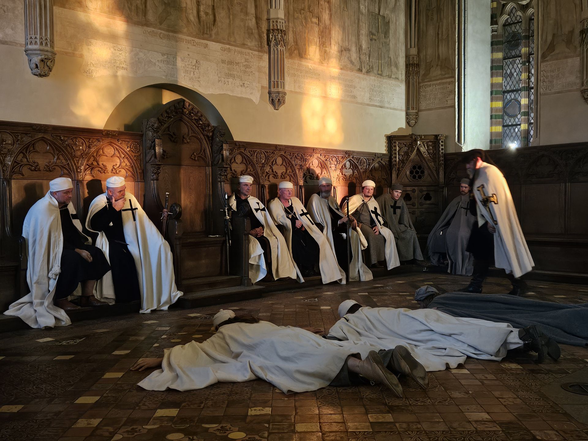 Obrady dowódców w komnatach wielkiego mistrza - jeden z punktów kulminacyjnych odtwarzanych wydarzeń