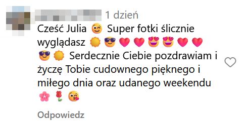 Fani komentują zdjęcie Julii Kamińskiej