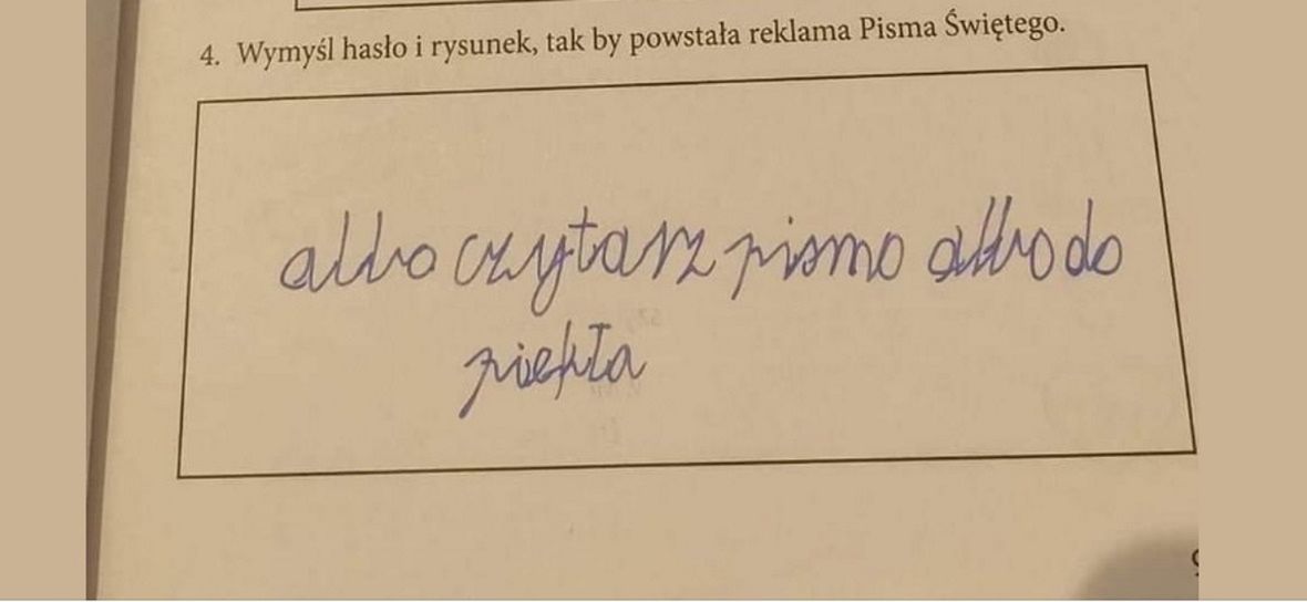 To napisał na ćwiczeniach