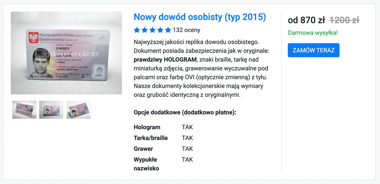 Tak wciąż sprzedaje się fałszywe dowody