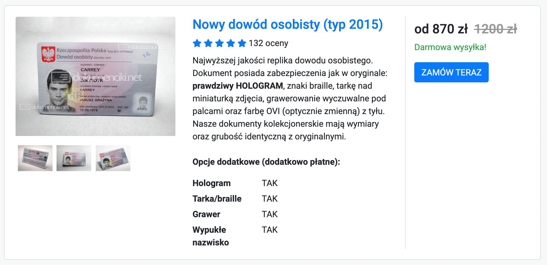 Tak wciąż sprzedaje się fałszywe dowody