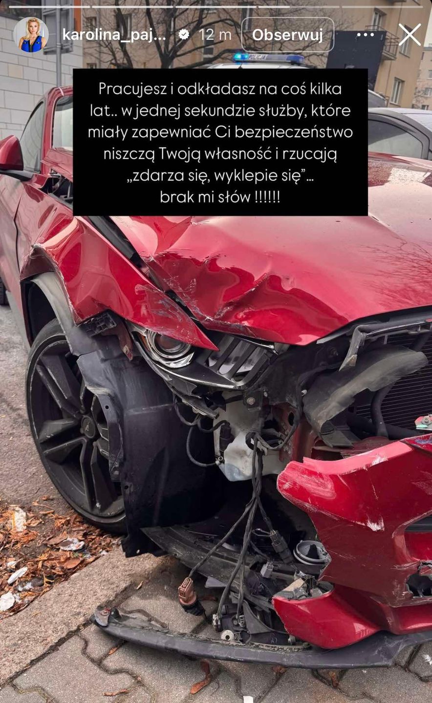 Karolina Pajączkowska miała wypadek