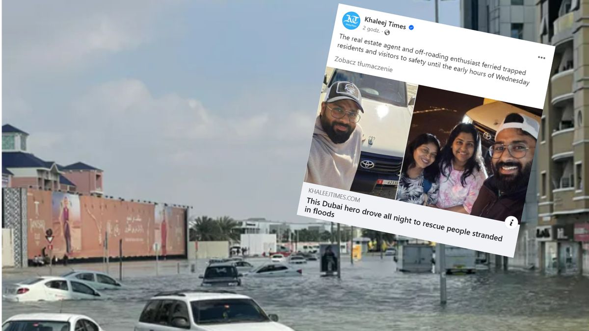 Ratował powodzian w Dubaju, został okrzyknięty bohaterem
