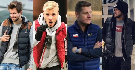 Puchowe kamizelki męskie - z czym noszą je gwiazdy?