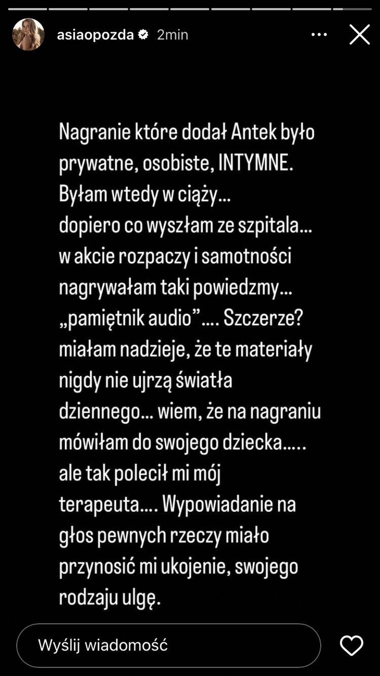 Joanna Opozda zwróciła się do Małgorzaty Ostrowskiej-Królikowskiej