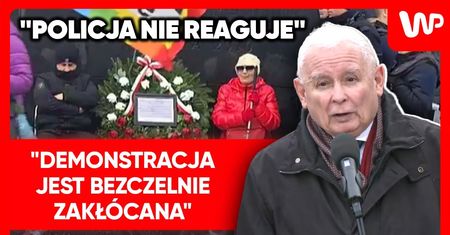 Sceny na miesięcznicy PiS. Krzyki w trakcie przemówienia Kaczyńskiego