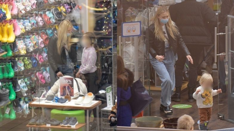 Barbara Kurdej-Szatan buszuje po centrum handlowym z mężem i dziećmi