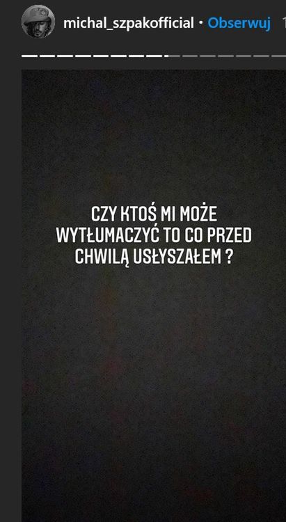 Michał Szpak skomentował sprawę na Instagramie