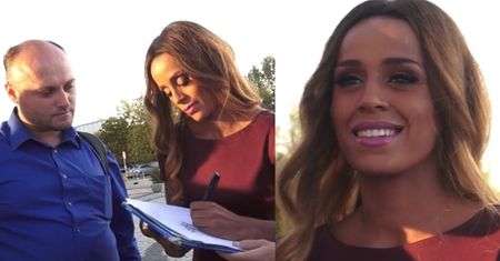 Ola Szwed rozdaje autografy pod TVP