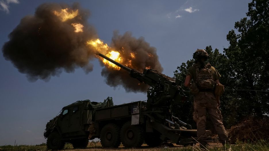 A Ukrainian serviceman fires a 2S22 Bohdana self-propelled howitzer towards Russian troops at a position near the city of Bakhmut
A Ukrainian serviceman of the 57th Kost Hordiienko Separate Motorised Infantry Brigade fires a 2S22 Bohdana self-propelled howitzer towards Russian troops, amid Russia's attack on Ukraine, at a position near the city of Bakhmut in Donetsk region, Ukraine July 5, 2023,Image: 787363052, License: Rights-managed, Restrictions: , Model Release: no, Credit line: STRINGER / Reuters / Forum
STRINGER / Reuters / Forum
war