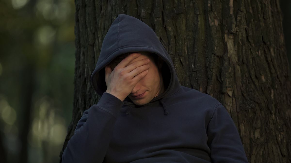 Ill man touching head, sitting under tree in park, sudden migraine attack insult
Ill man touching head, sitting under tree in park, sudden migraine attack insult
Motortion