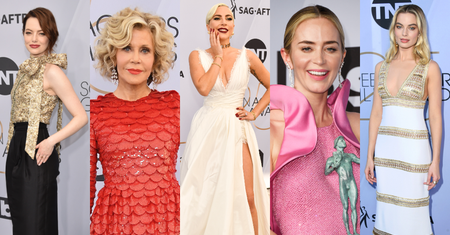 Tłum gwiazd na SAG Awards: Lady Gaga, Emma Stone, Emily Blunt, Margot Robbie, Jane Fonda... (DUŻO ZDJĘĆ)