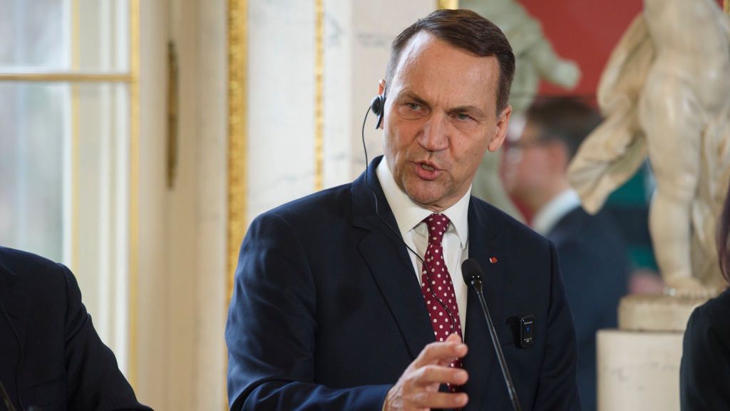 Meeting of EU's Foreign Affairs Ministers in Warsaw.
Polish Minister of Foreign Affairs Radoslaw Sikorski gestures as he address the media during the EU's Big Five press conference after talks in Warsaw, Poland, November 19, 2024. Polish Minister of Foreign Affairs Radoslaw Sikorski welcomed, on the 1000th day of Russian aggression on Ukraine, his counterparts from the Weimer Triangle in Warsaw, France's Minister for Europe and Foreign Affairs Jean-Noel Barrot and Germany's Foreign Minister Annalena Baerbock to discuss the current situation in the war-thorn Ukraine and in the European Union after the landslide win of President-elect Donald Trump in the United states of America. The meeting was attended by Italy's Foreign minister Antonio Tajani and in a remote way by Spain's Foreign Minister Jose Manuel Albares and Great Britain's (UK) David Lammy. The former Prime Minister of Estonia, Kaja Kallas, who is set to become the next High Representative of the European Union for Foreign Affairs and Security Policy also took part in the meeting.
NurPhoto
Security, international relations, Warschau, Warsaw, Foreign affairs, press conference, Warszawa, geopolitical situation, political meeting, Ukraine, diplomacy, Russia, Antonio Tajani, Estonia, Warsaw, Italy, Annalena Baerbock, media address, Poland, David Lammy, 2024, Polen, EU's Big Five, Politics, UK, talks, Radoslaw Sikorski, NurPhoto., war, Donald Trump, Foreign Policy, Aleksander Kalka, Weimer Triangle, Polish Minister of Foreign Affairs, meeting, European Union, Great Britain, United States, France, European Union for Foreign Affairs, November 19, Spain, ukraine, foreign ministers, Poland, Politics, High Representative, Russian aggression, Security Policy, Jean-Noel Barrot, Polska, Germany, Jose Manuel Albares, Kaja Kallas
