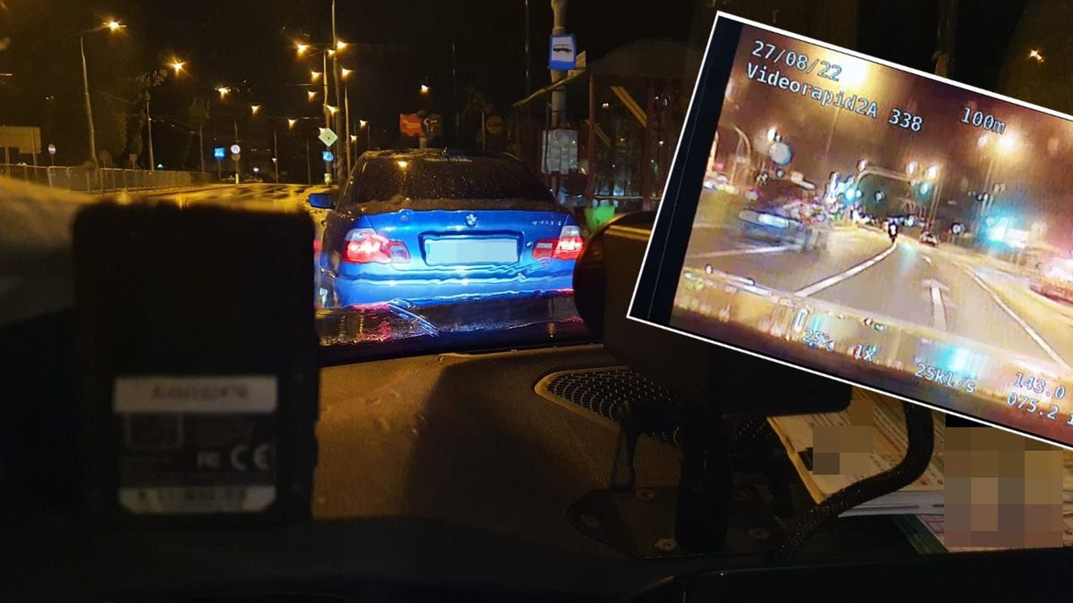 Motocyklista nie zdołał uciec policyjnemu bmw