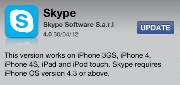 Skype 4.0 dla iOS-a z nowym wyglądem