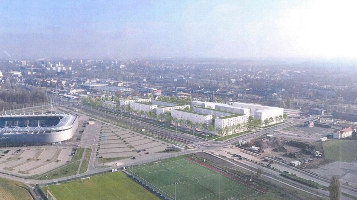 Wizualizacja nowego osiedla mieszkaniowego, które może powstać przy ul. Lubelskiego Lipca '80, w sąsiedztwie Areny Lublin