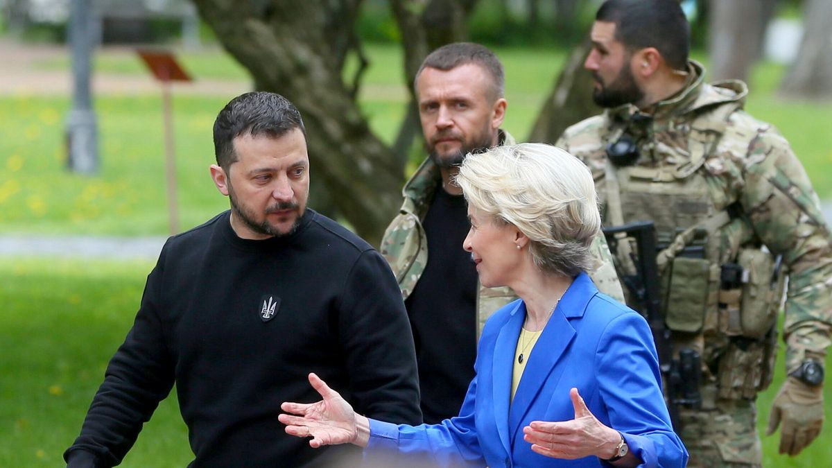 Wołodymyr Zełenski podczas spotkania z Ursulą von der Leyen