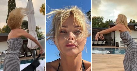 54-letnia Izabella Scorupco wywija na tarasie jak szalona. "Mamy to we krwi"