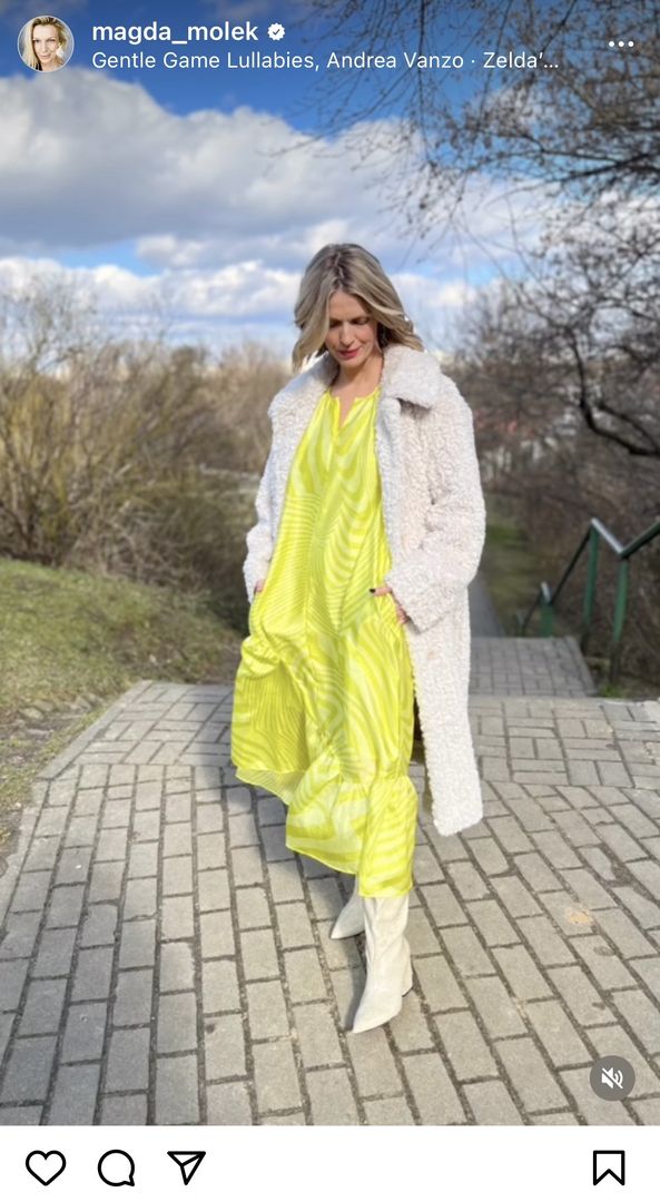 Magda Mołek w limonkowej maxi, fot. Instagram.com/magda_molek