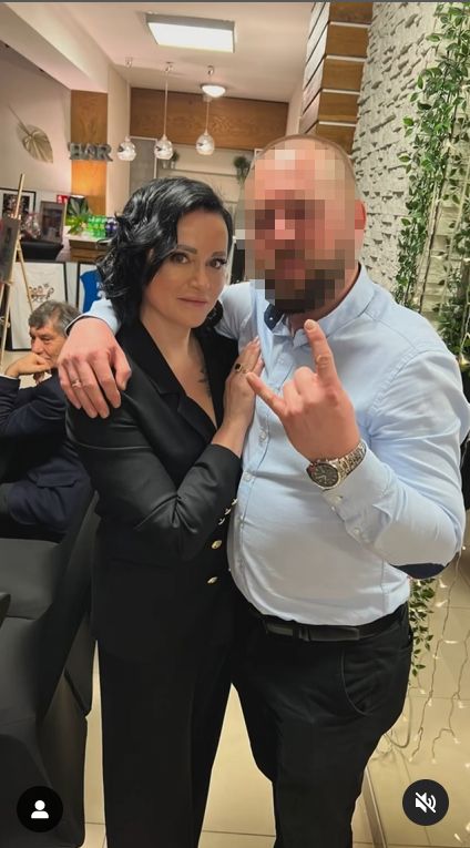 Izabela Małysz i Adam Małysz na balu u braci Golec