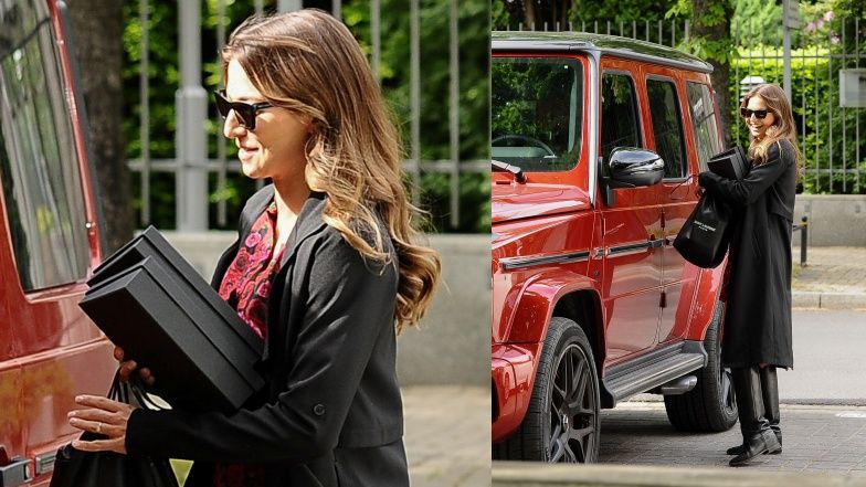 Kwiecista Anna Lewandowska przyjeżdża na "pierwszą w życiu" laminację brwi wartym MILION złotych mercedesem