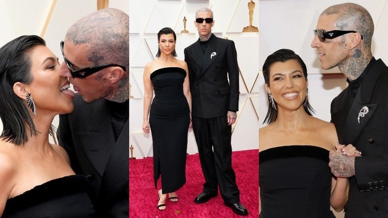 Oscary 2022. Kourtney Kardashian  Travis Barker migdalą się na czerwonym dywanie