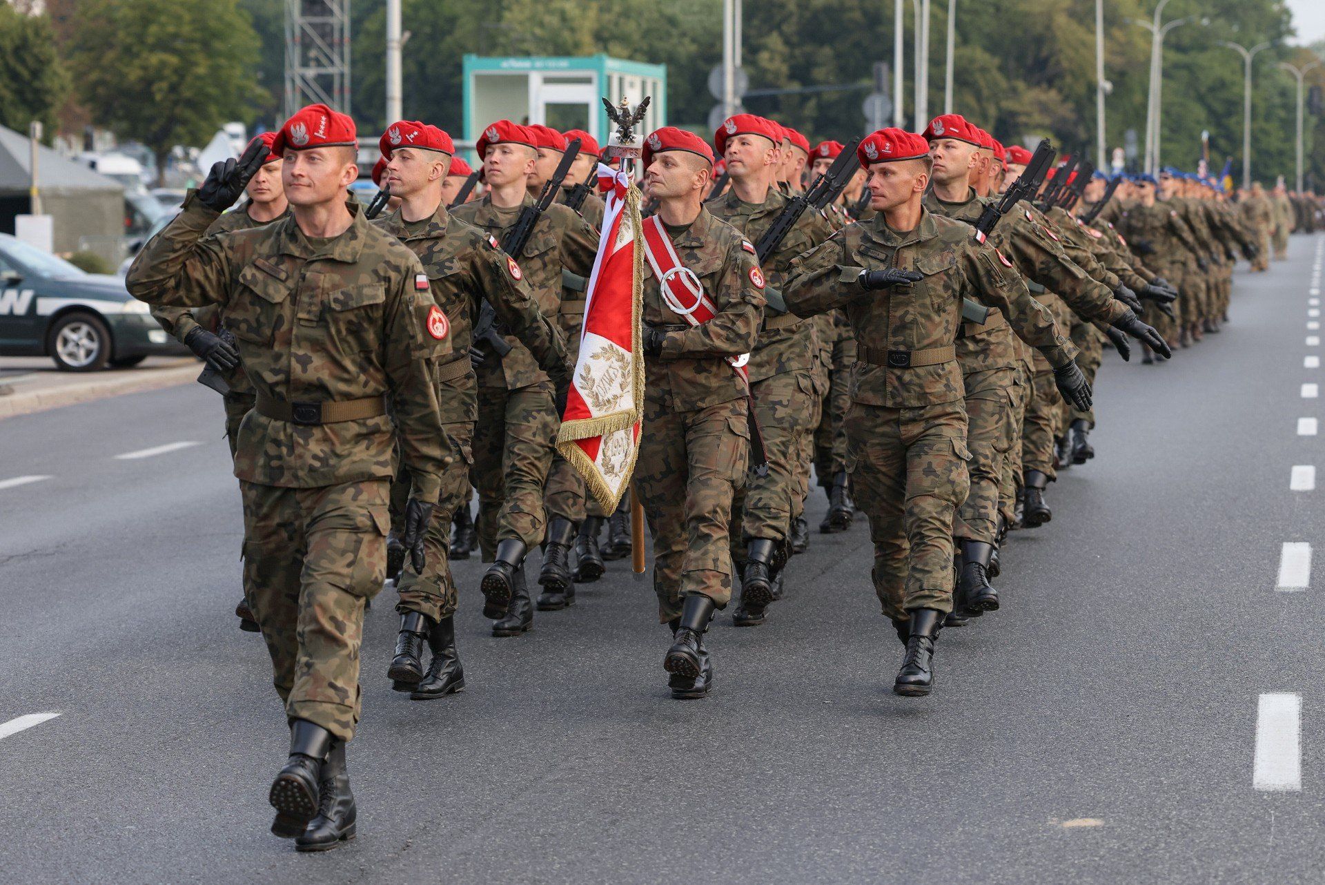 Próba defilady wojskowej