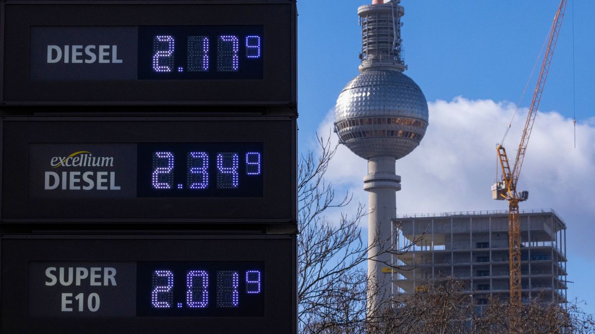 Fuel price signs at a TotalEnergies SE gas station in Berlin, Germany, on Thursday, March 12, 2026. European governments are rushing to stem rising energy and food prices as the Middle East war threatens another wave of inflationary pressure. Photographer: Krisztian Bocsi/Bloomberg via Getty Images