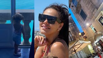Włoskie wakacje Sylwii Bomby z "Gogglebox": kąpiele słoneczne w bikini, relaks na plaży i zwiedzanie z córką (ZDJĘCIA)