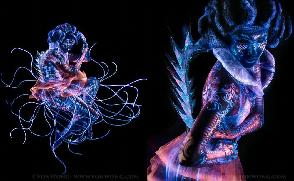 Body art sfotografowane w ultrafiolecie