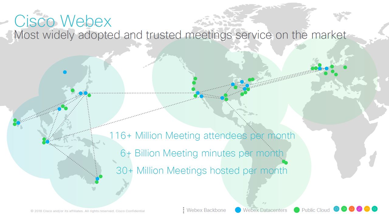 Wykorzystanie Cisco Webex na świecie.