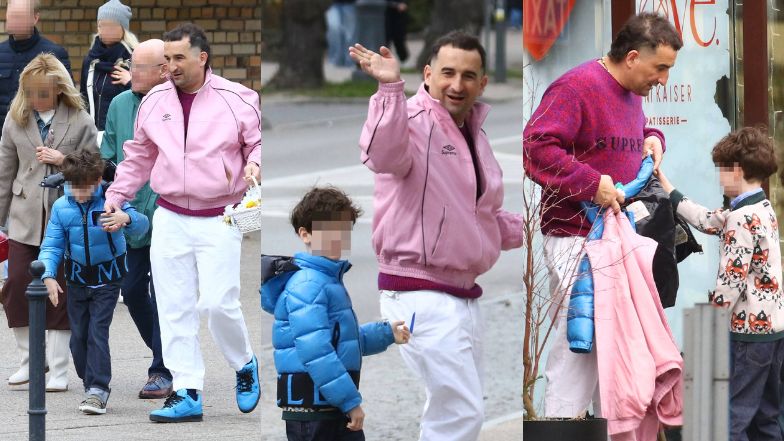 Misiek Koterski z synem i rodzicami