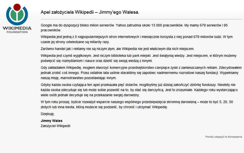 Znana postać z Google'a wspiera Wikipedię 2