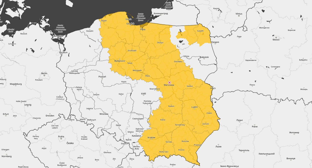 IMGW - Prognoza zagrożeń IMGW na wtorek