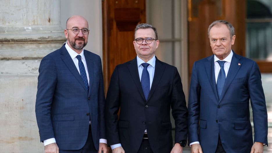 EU Heads Of Goverments Meet To Discuss New Strategic Agenda
Prime Minister of Poland, Donald Tusk and President of European Commission, Charles Michel welcome Petteri Orpo, Prime Minister of Finland during multilateral talks in the about the new - 2025-2029 strategic agenda of EU in Royal Baths, the Palace on the Isle in Warsaw, the capital of Poland on April 11, 2024. The heads of governments and the president of European Council discuss new financial and security strategies of the EU in the face of the challenges of conflict in Ukraine.. (Photo by Dominika Zarzycka/NurPhoto via Getty Images)
NurPhoto
eu, pm, republic of poland, agenda, alliance, attend, border, building, capital, council, defence, diplomat, editorial, heads of governments, international, minister, multilateral, national, policy, policy makers, rebuild, relation, representative, society, speak