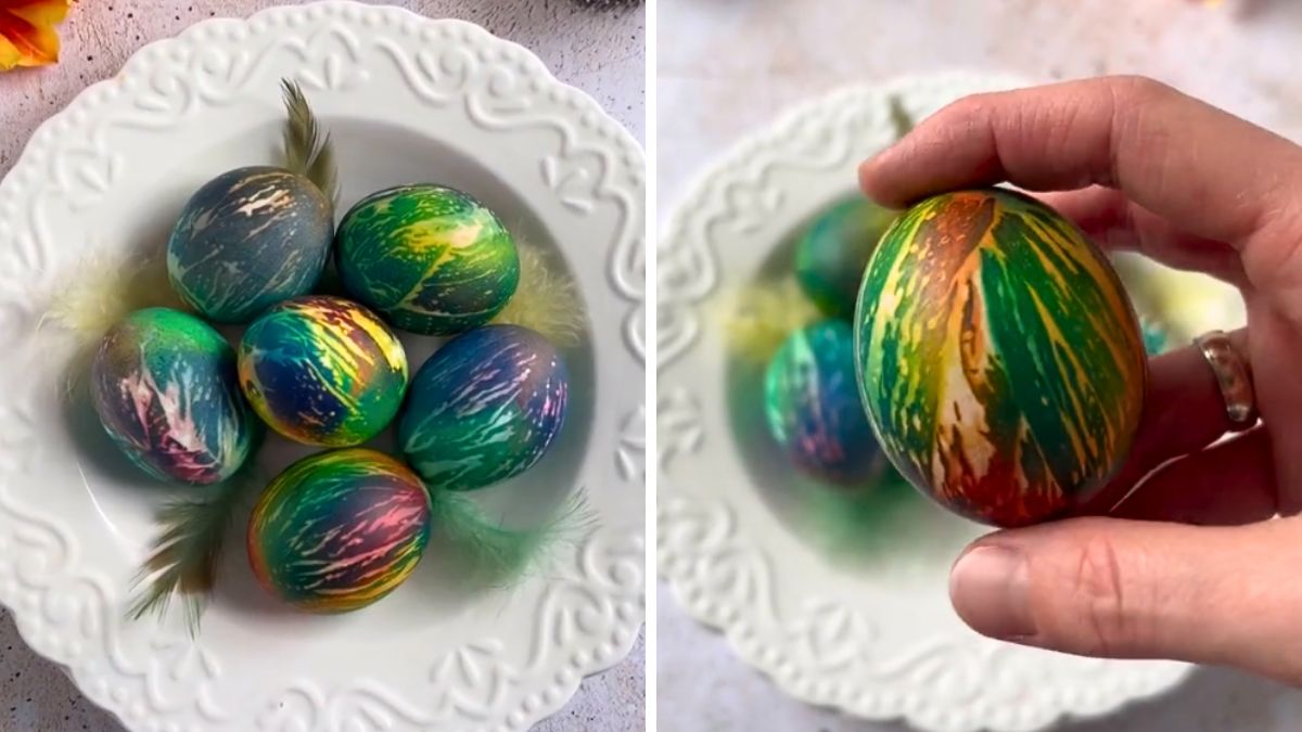 Malowanie jajek domową metodą.