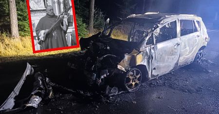 Tragedia na drodze. Ksiądz spłonął w aucie