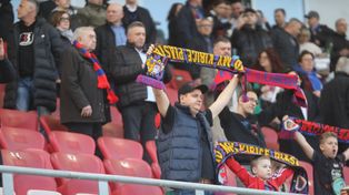 Na trybunach. Ponad 5.000 kibiców Piasta Gliwice po meczu z Zagłębiem Lubin było niepocieszonych...