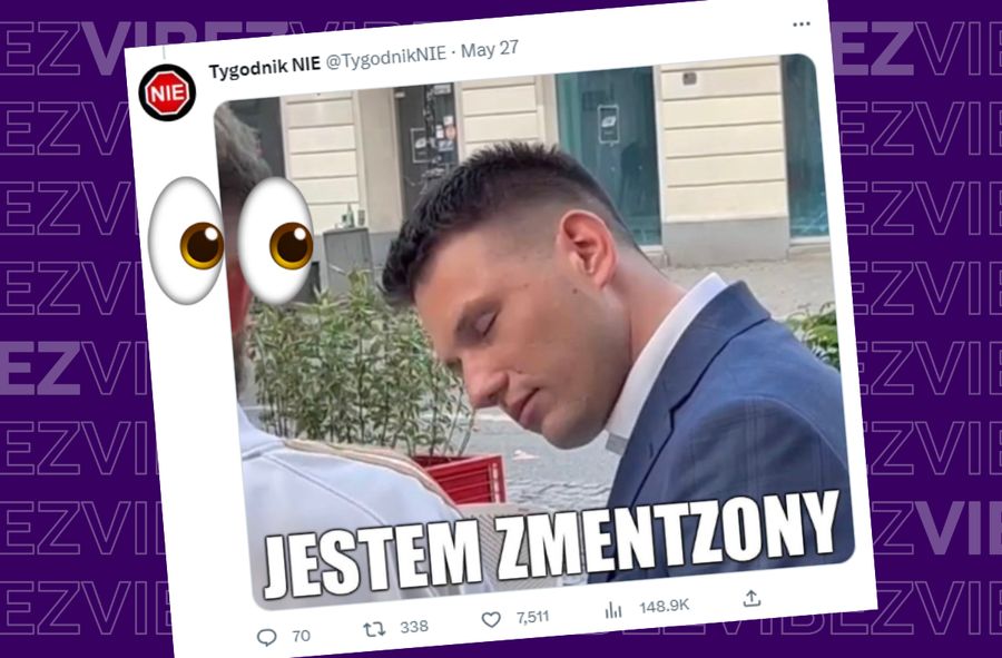 Mentzena "zmęczyło" spotkanie z wyborcami w Warszawie.