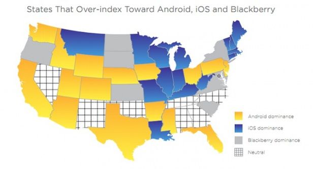 USA podzielone... mobilnymi OS-ami