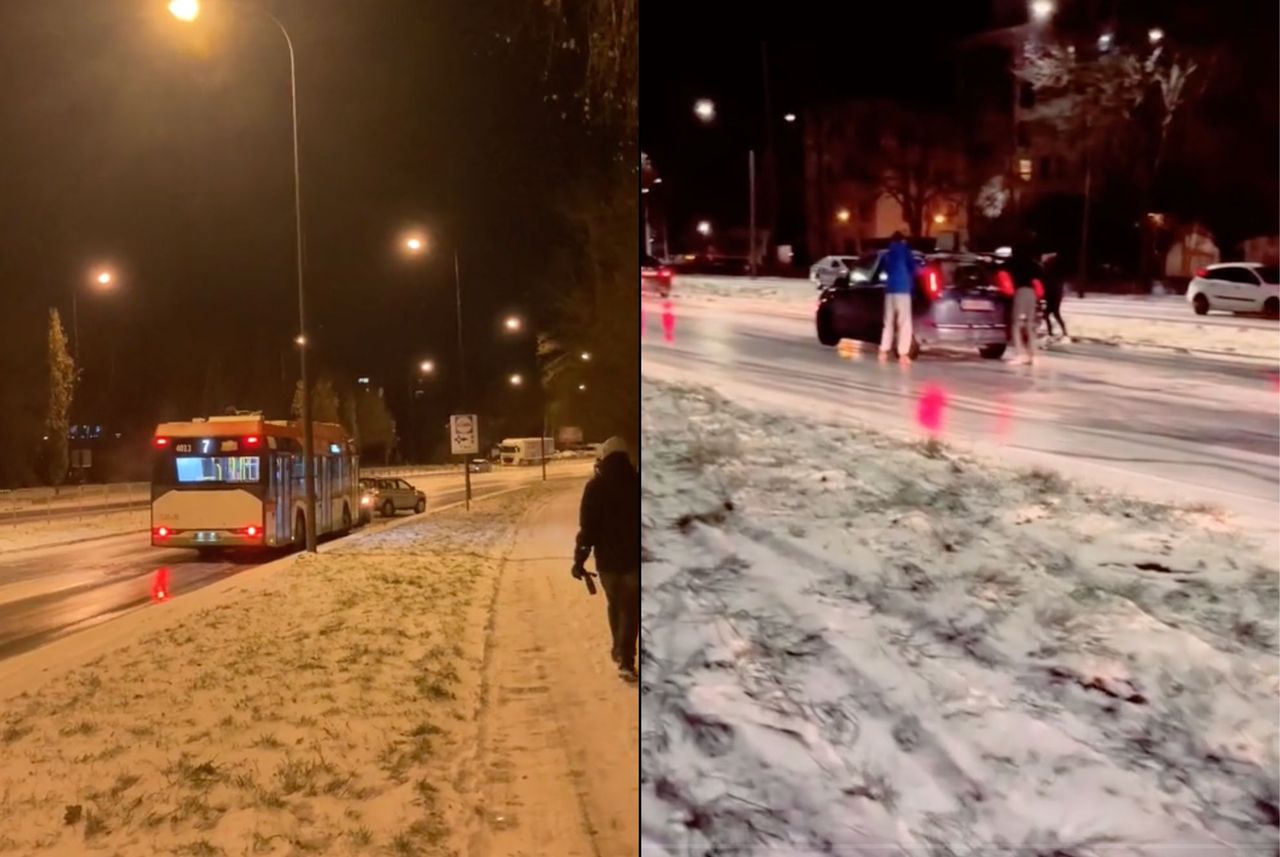 Totalna szklanka na drogach. Ponad 140 kolizji i wysyp nagrań w sieci